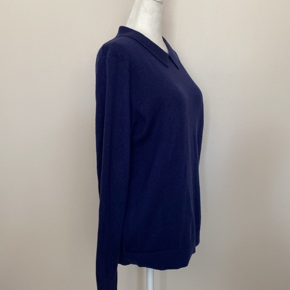 Banana Republic navy blue collared knit sweater - Picture 3 of 11